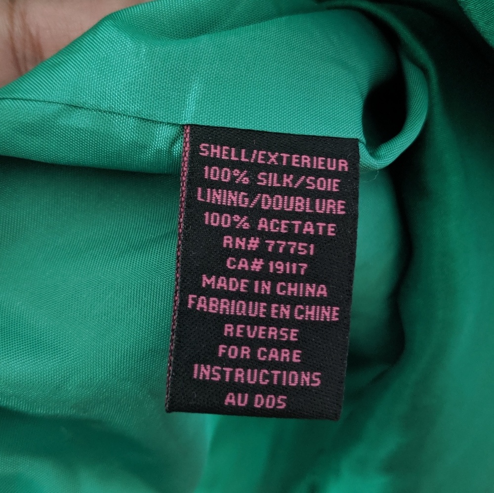 Betsey Johnson Green Silk Lace Trim Dress Pin-up - Picture 7 of 7
